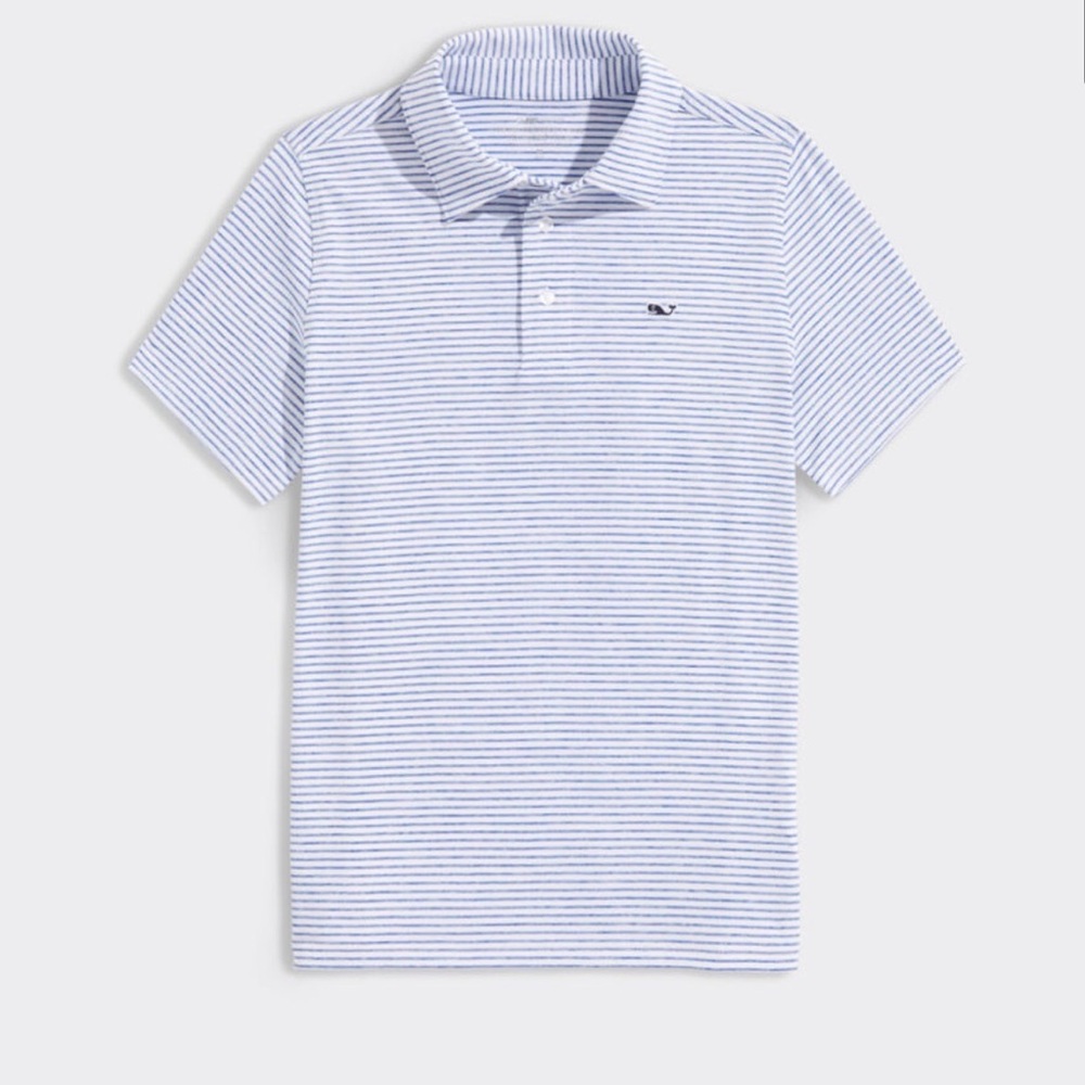 Vineyard Vines Sankaty Blue and White Striped Polo